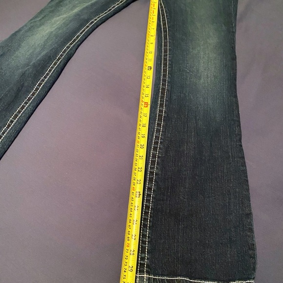 Women's Harley Davidson Jeans with Embroidered Design size 8 bootleg low rise - Picture 8 of 15